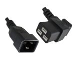 Cavo IEC da C19 90° a C20, 1,5mm², 16A, prolunga, VDE, nero, lunghezza 1,80m
